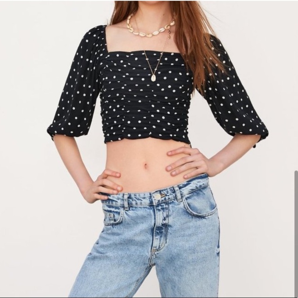 Zara Polka Dot Crop Top